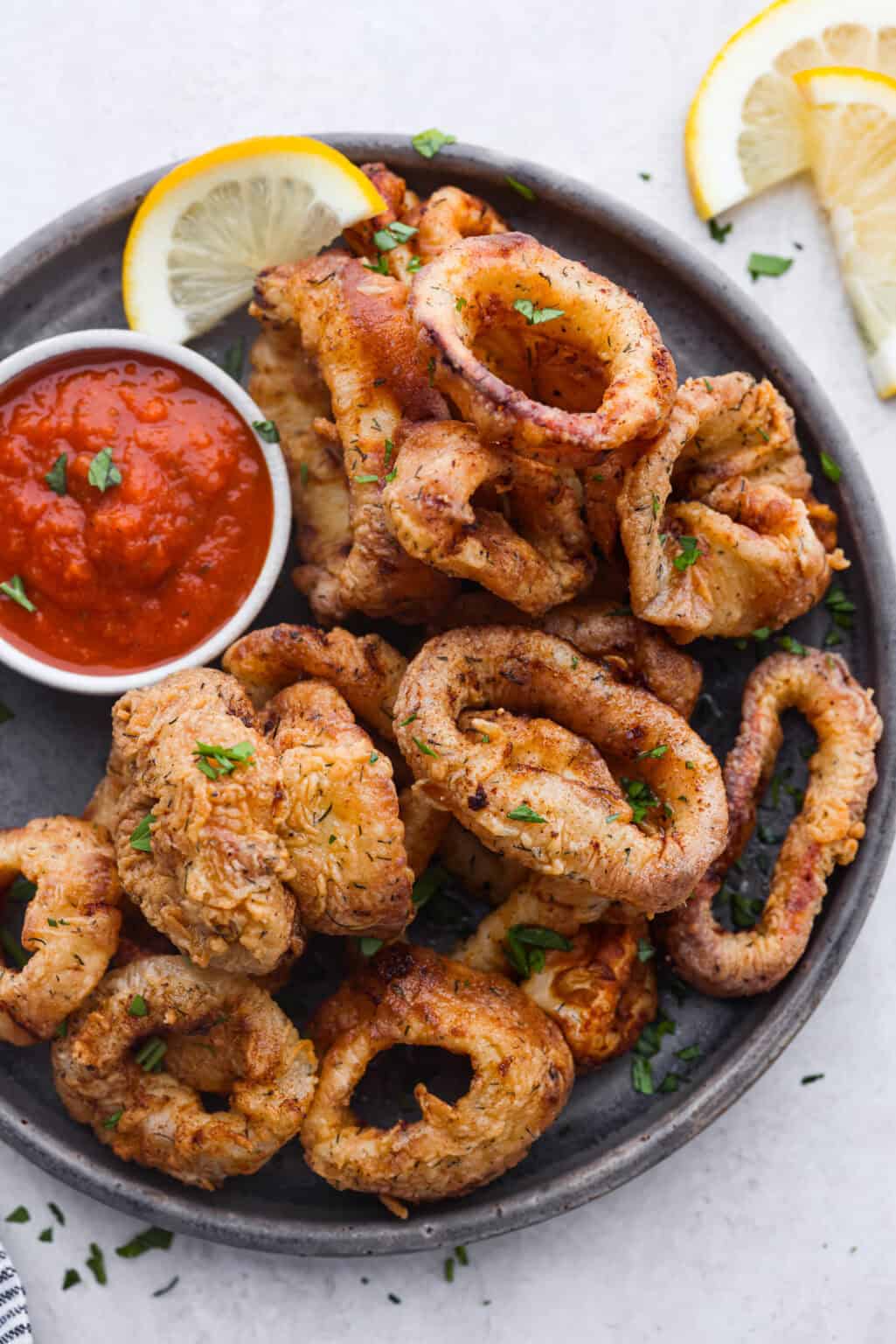 Fried Calamari — light, crispy rings & tentacles